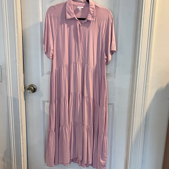 Pink/ lavender Tiered Women's Dress - Picture 1 of 5